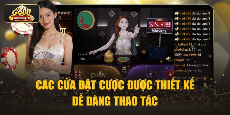 Các cửa đặt cược được thiết kế dễ dàng thao tác