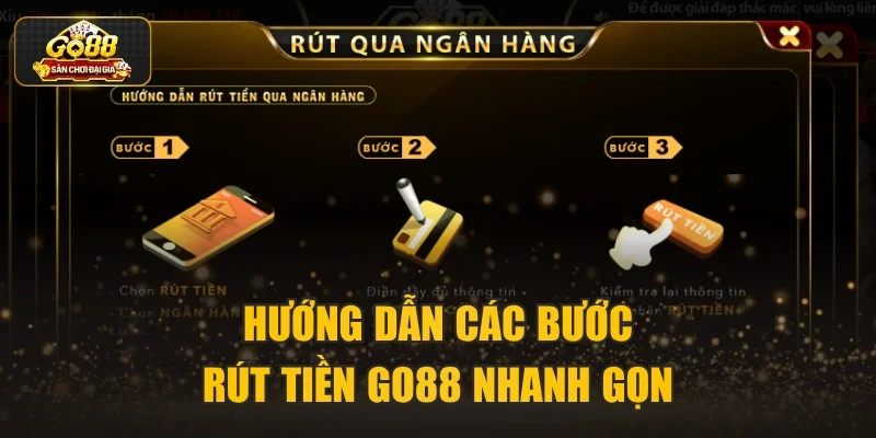 Hướng dẫn các bước rút tiền Go88 nhanh gọn