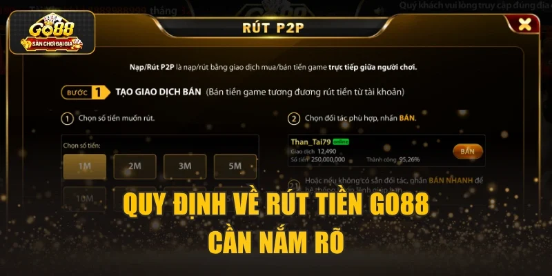 Quy định về rút tiền Go88 cần nắm rõ